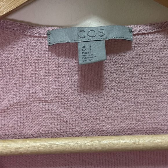 COS Cross Over Front V-neck Pale Pink Blouse sz 4 - Picture 3 of 12